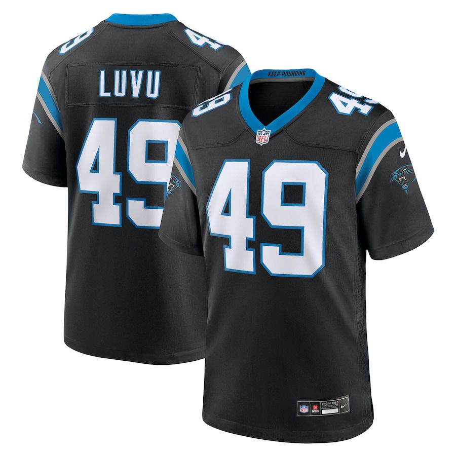 Men Carolina Panthers #49 Frankie Luvu Nike Black Team Game NFL Jersey